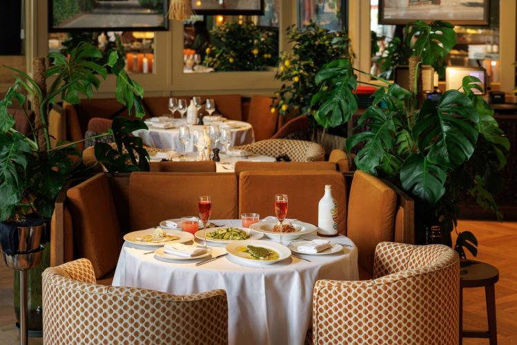 A colorful assortment of Italian dishes, including Tagliatelle Ragu Bolognese and Vitello Tonnato, elegantly displayed on a table.