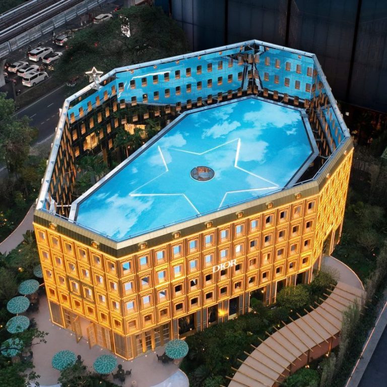 Dior Unveils Bangkok Gold House with Gleaming Golden Facade