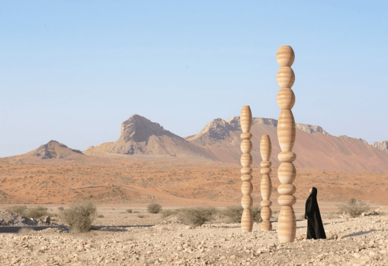 Desert Relics Installation Rises as Mystical Totems in UAE