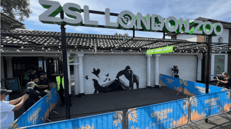 Banksy’s Latest Work Unveiled at London Zoo Gates